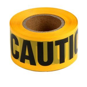 Yellow Caution Barricade Tape, 3" x 300' SIngle Pack One Roll Construction Ready